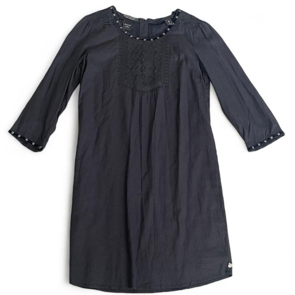 SCOTCH AND SODA MAISON LA FEMME SELON MARIE Black Dress size 2 Stars Long Sleeve